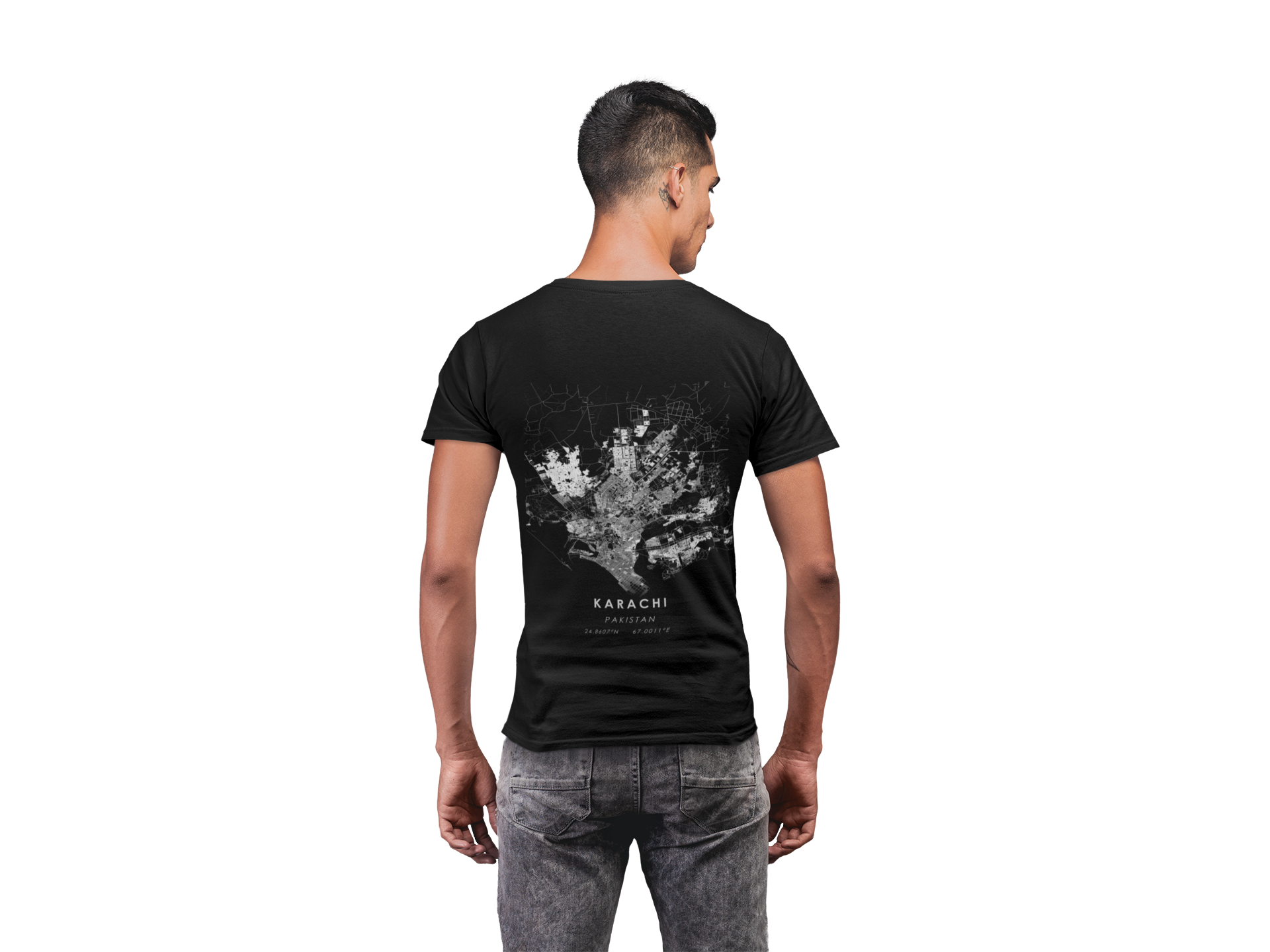 Karachi Map Art Tee Black – Rrangg streetwear Dubai