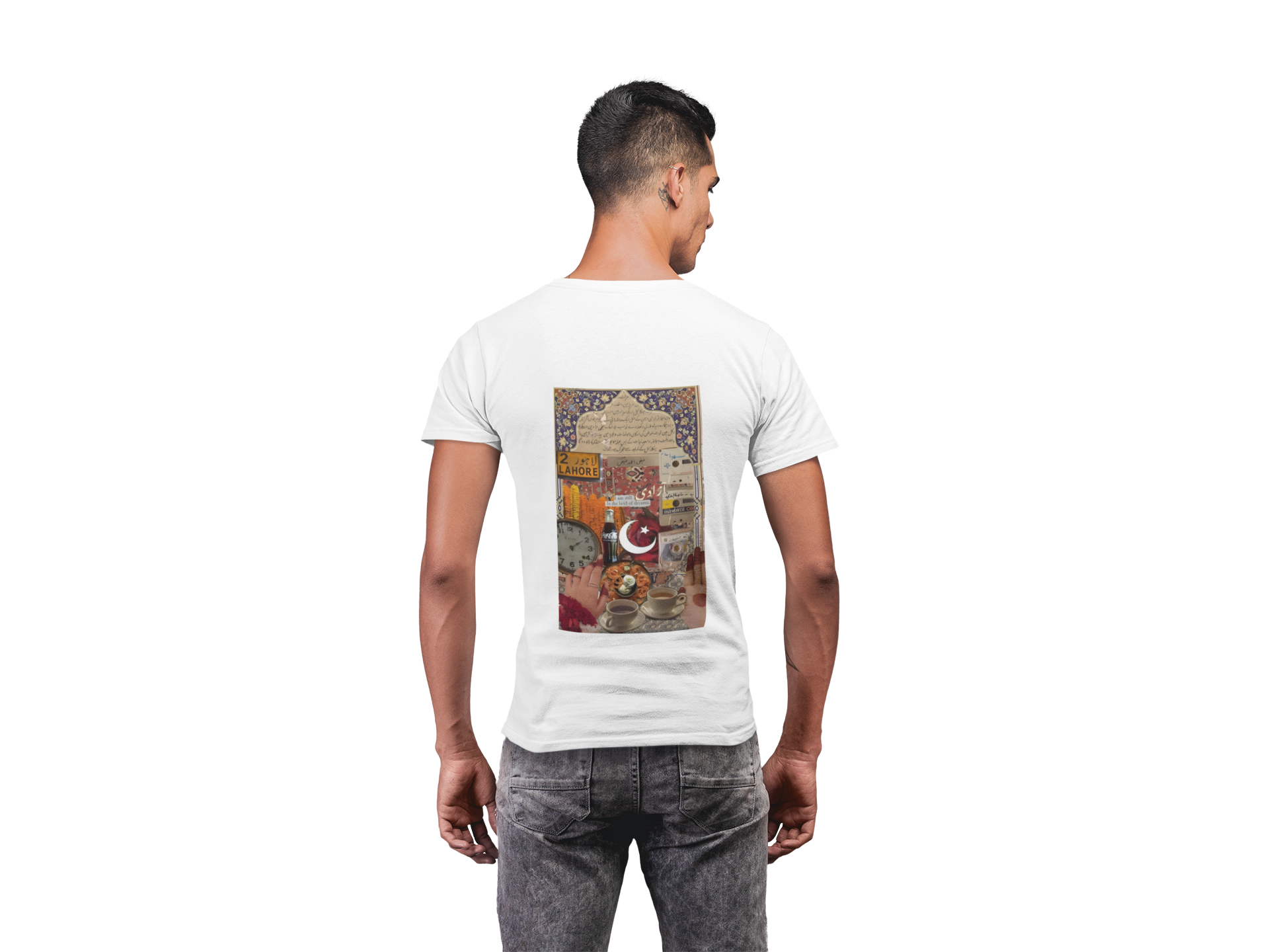 Lahore Nostalgia Collage Tee White – Rrangg streetwear Dubai