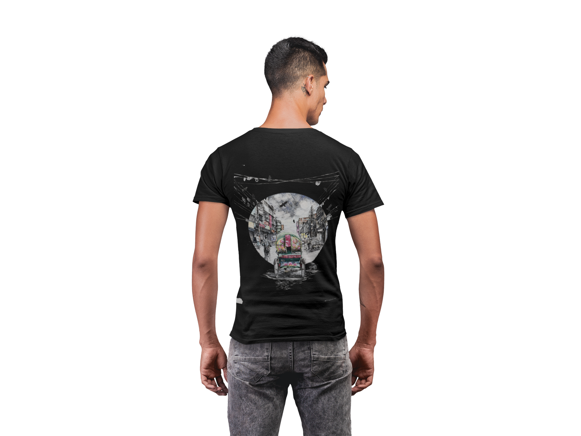 Truck Art Moon Night Tee Black – Rrangg streetwear Dubai