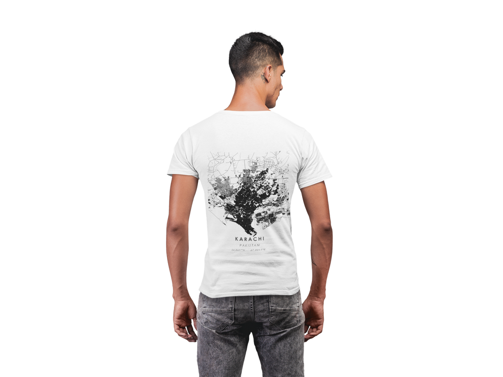 Karachi Map Art Tee White – Rrangg streetwear Dubai