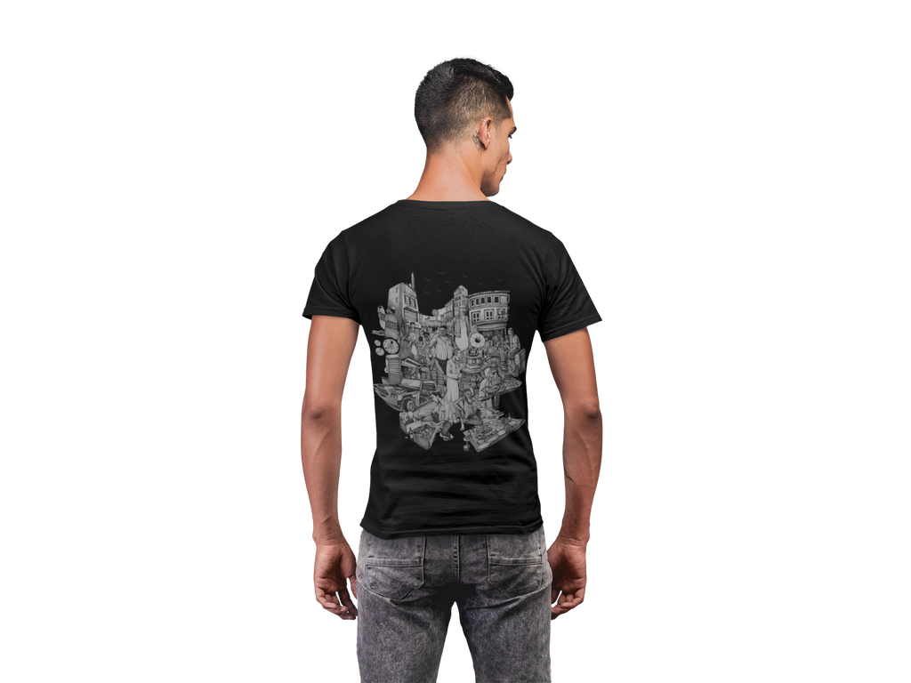 Old Karachi Illustration Tee Black – Rrangg streetwear Dubai