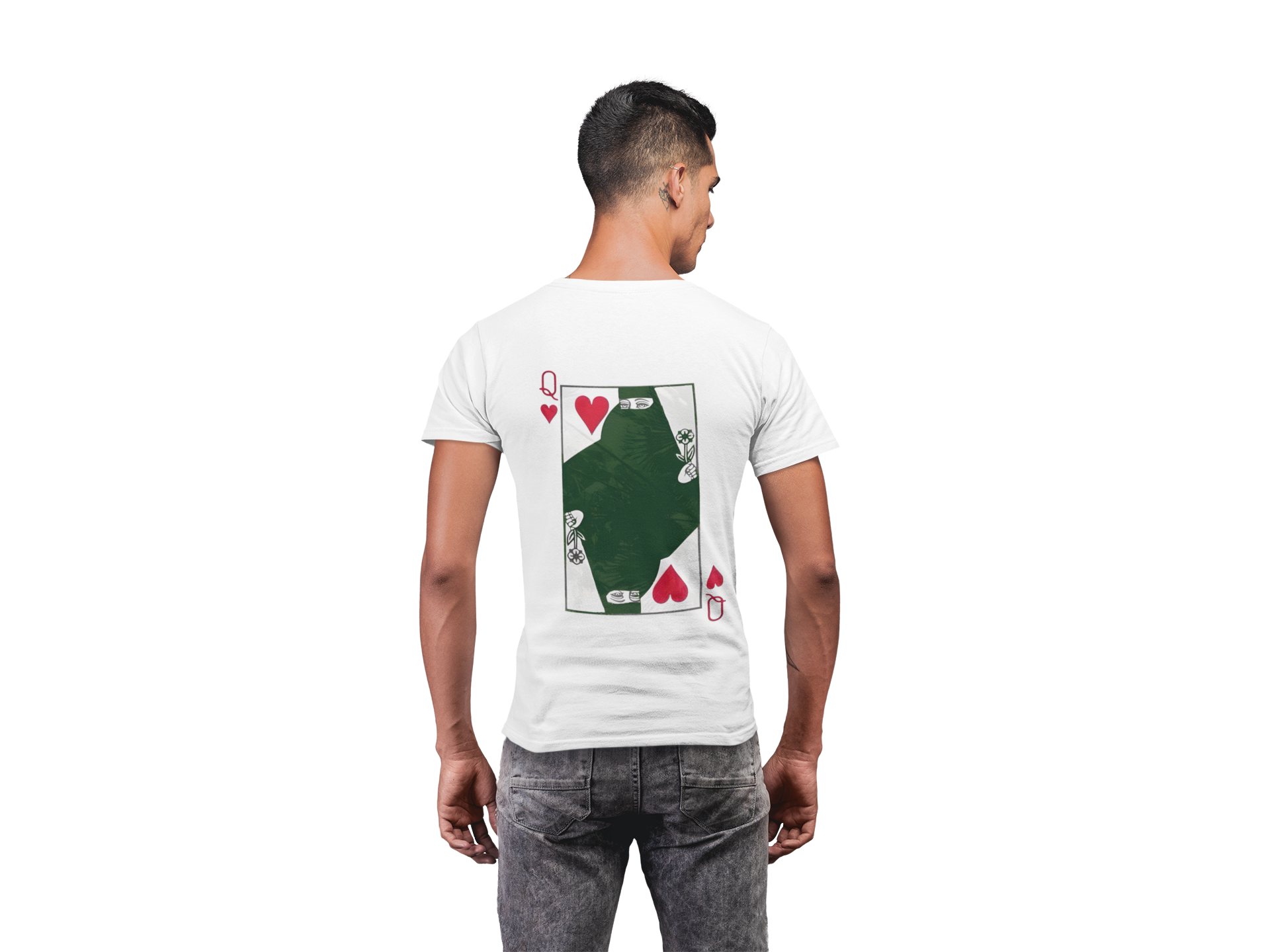 Queen of Hearts Pakistan Tee White – Rrangg streetwear Dubai